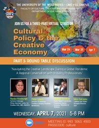 Department of Cultural Studies presents a Round Table Discussion on Cultural Policy & the Creative Economy