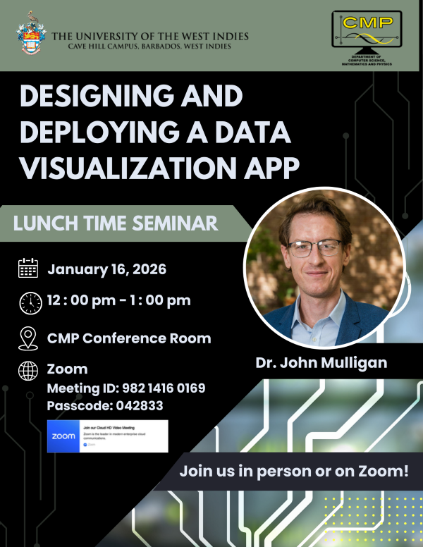 CMP Lunch Time Seminar : Designing and Deploying a Data Visualization App Seminar