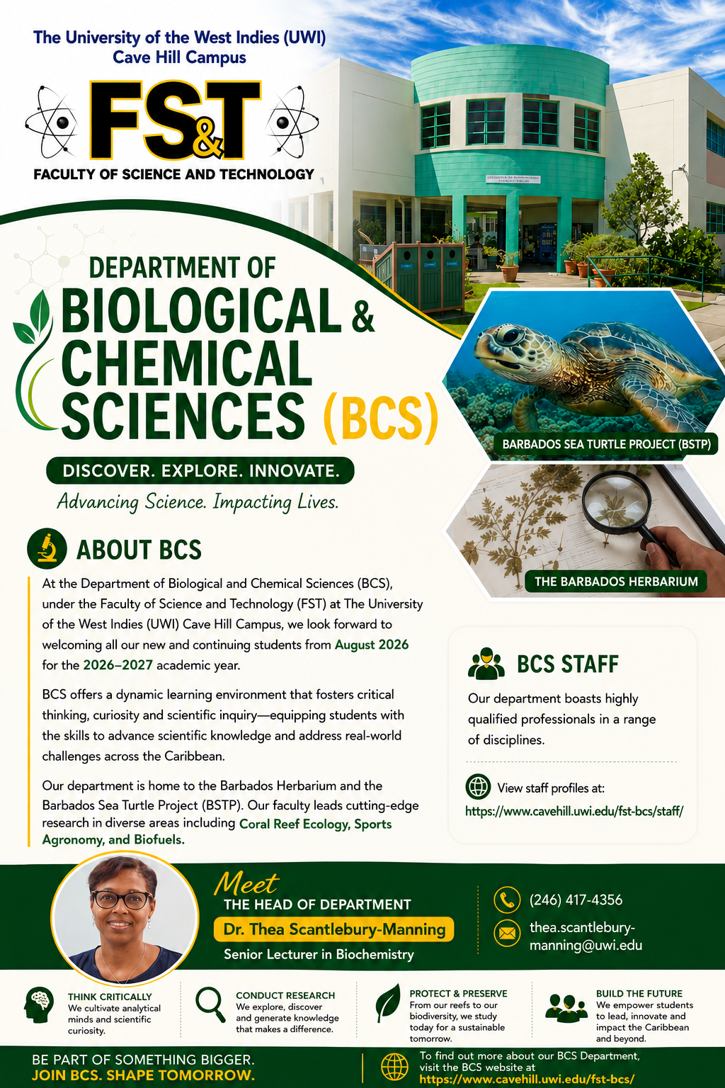 Flyer about the bcs department