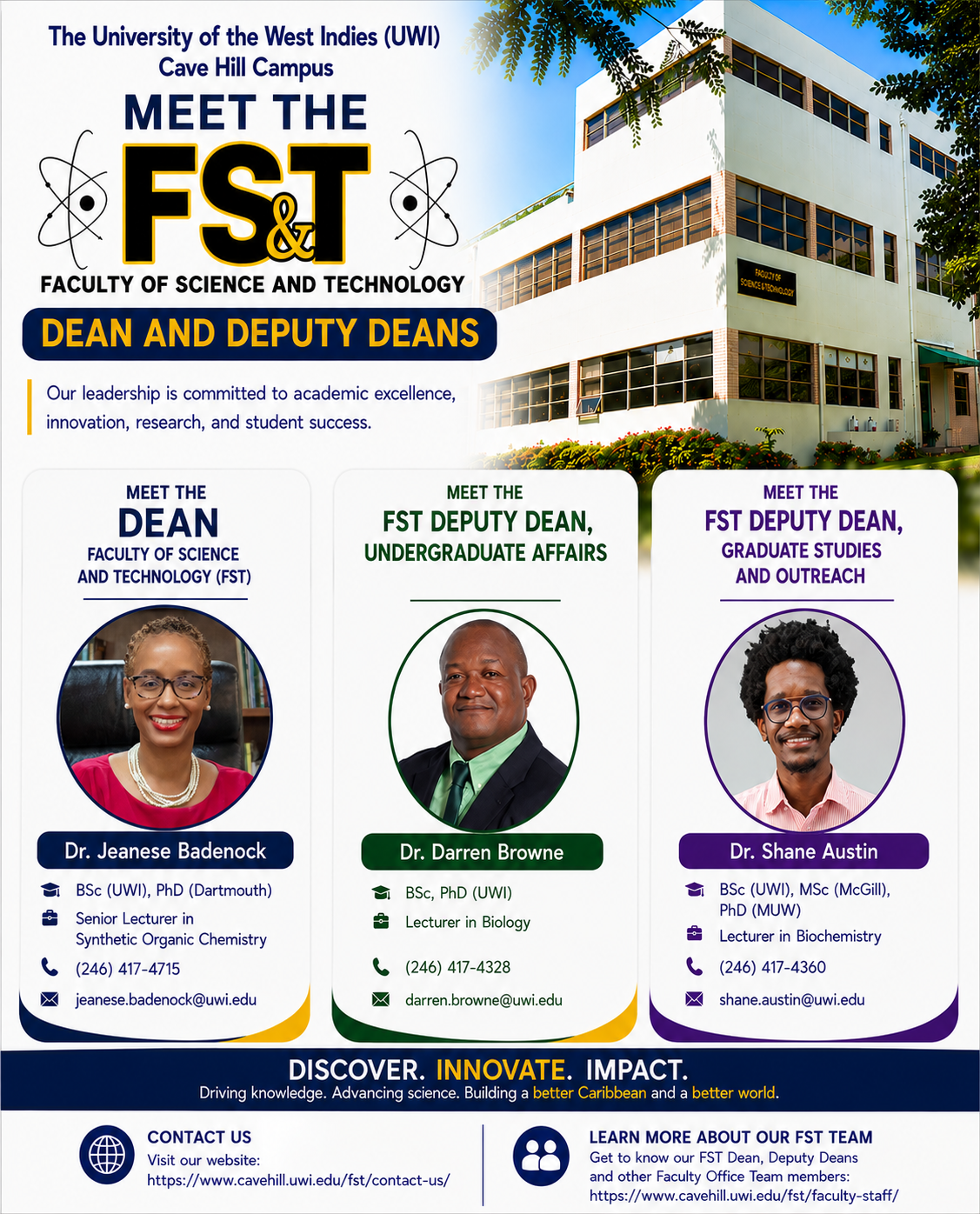 Flyer meet the fst dean and deputy deans