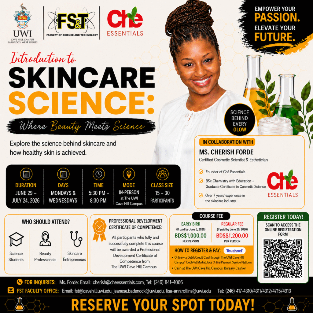 Initial course flyer the introduction to skincare science course (june july 2026)