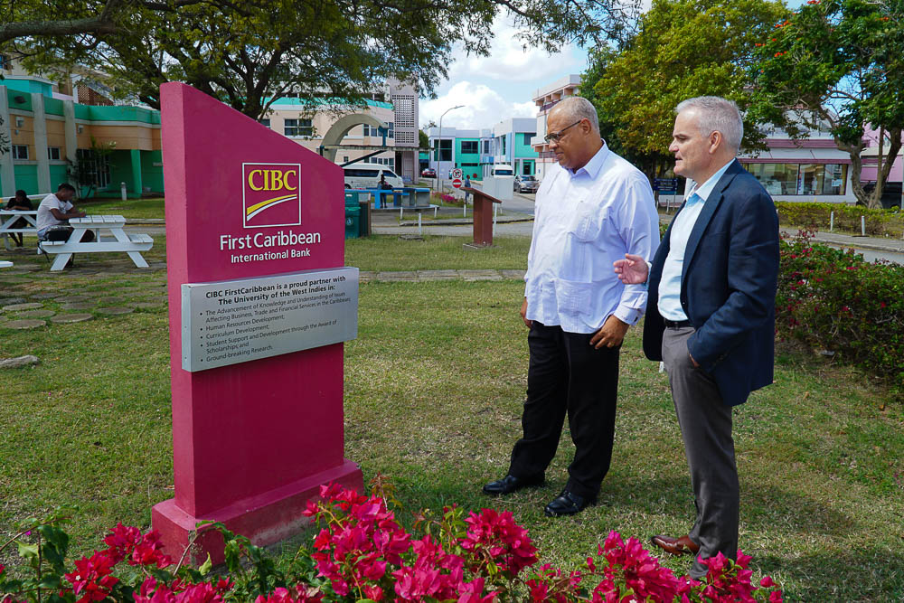Courtesy Call with Prof Landis and CIBC Caribbean CEO Mr. Mark St. Hill