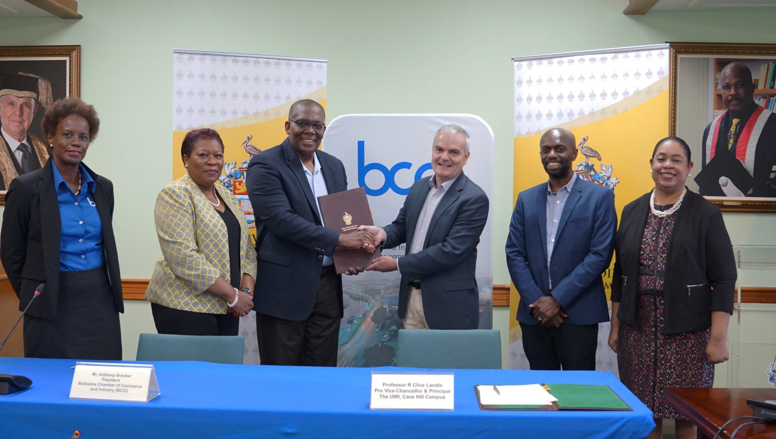The Signing Ceremony on Friday, September 9, 2023 between The UWI Cave Hill Campus and The Barbados Chambers of Commerce & Industry